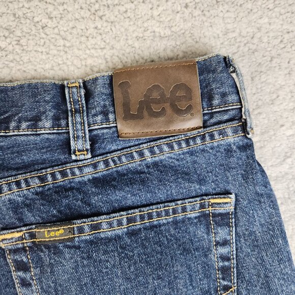 LEE Jeans Men's 36x32 Relaxed Fit Dark Wash Straight Leg Denim Pants Cowboy - Picture 9 of 9